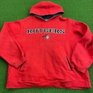 Vintage Champs Rutgers University Scarlet Knights NCAA Pullover Hoodie Sz XL